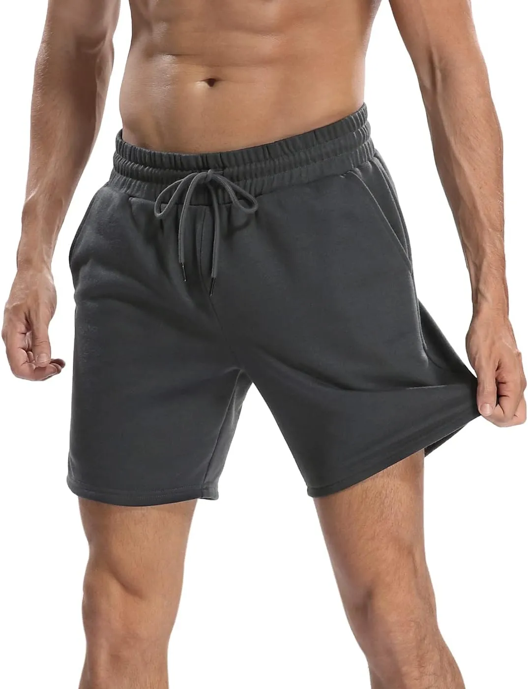 LRD Sweat Shorts for Men 7 inch Inseam Casual Athletic Pocket Jogger Shorts