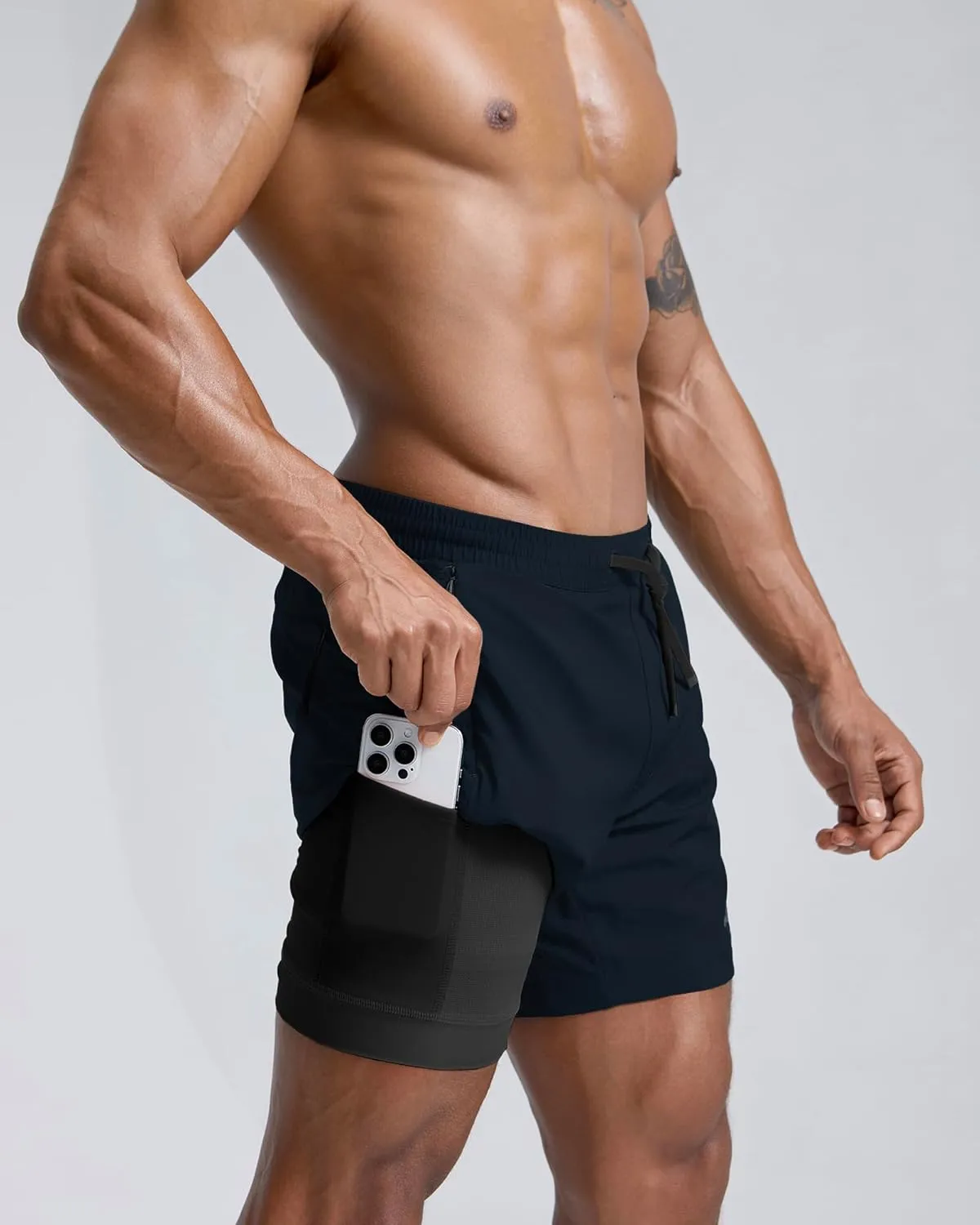 maamgic Men's Athletic Running Shorts with Liner Ultra Lightweight Workout Shorts 5"/ 7"