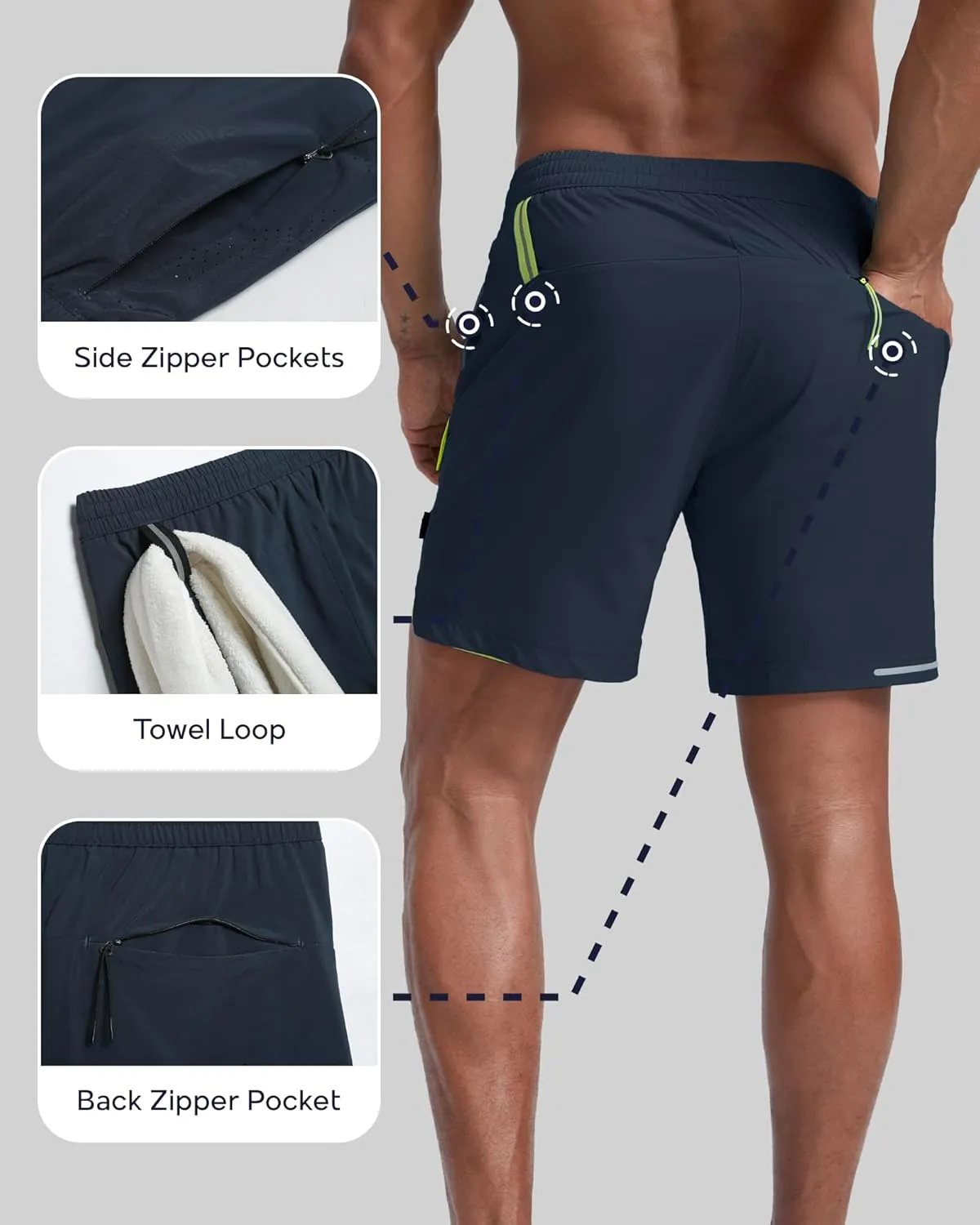 maamgic Men's Athletic Running Shorts with Liner Ultra Lightweight Workout Shorts 5"/ 7"