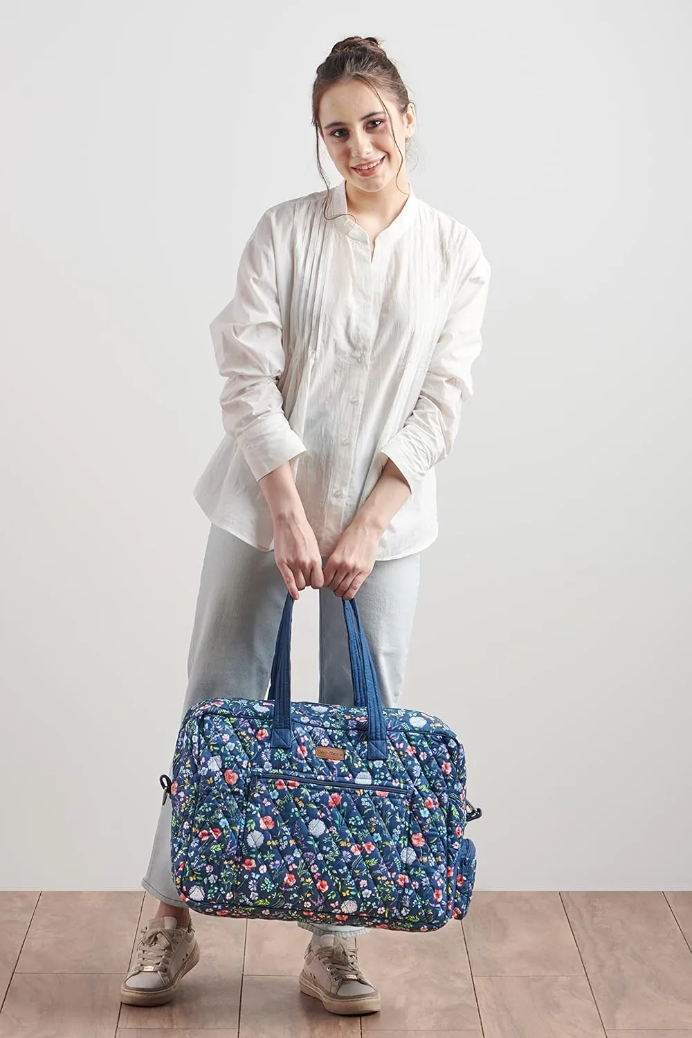 Maison d' Hermine Weekender Bags for Women Cotton Quilted Duffel Overnight Luggage Weekend Bag for Men Gym Sports Gifts Travel Business Travellers Family Trip