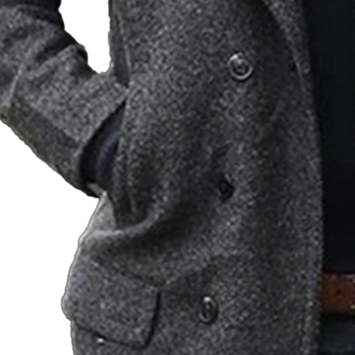 Maiyifu-GJ Long Wool Blend Overcoat for Men Notched Collar Double Breasted Coat Classic Warm Winter Slim Fit Trench Coats