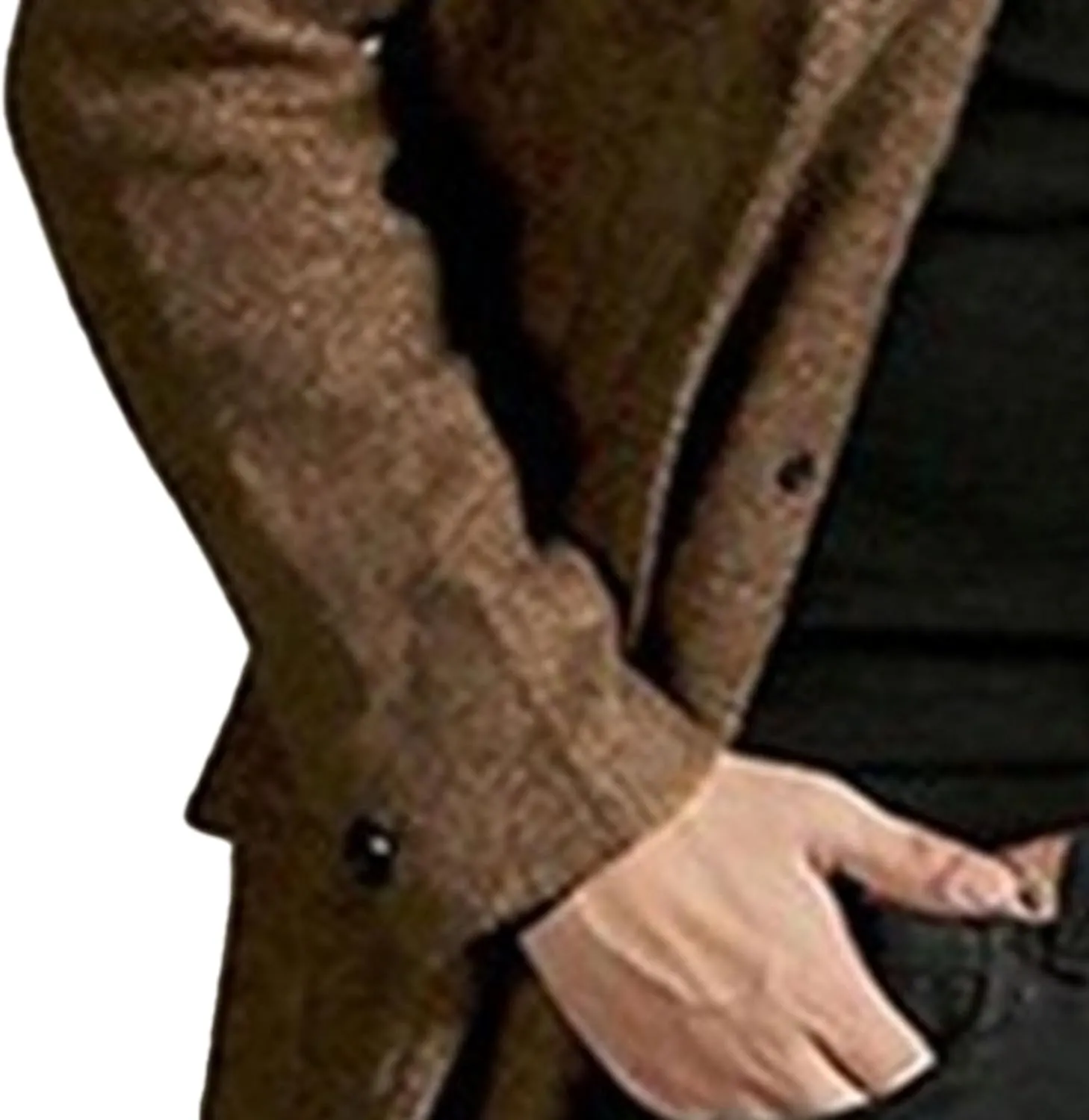 Maiyifu-GJ Long Wool Blend Overcoat for Men Notched Collar Double Breasted Coat Classic Warm Winter Slim Fit Trench Coats