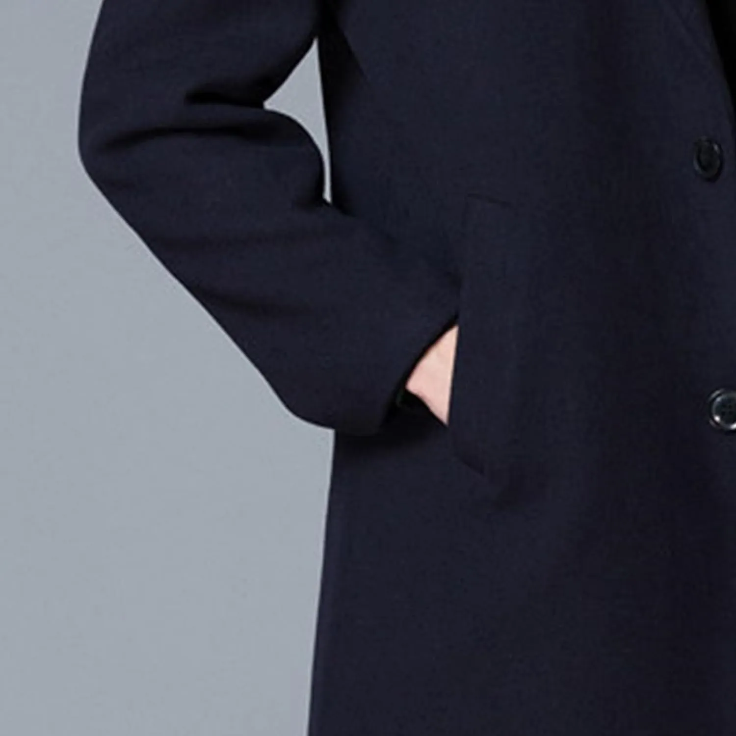 Maiyifu-GJ Men's Winter Wool Blend Coat Single Breasted Slim Mid-Length Trench Overcoat Quilted Lined Coats Business Suit