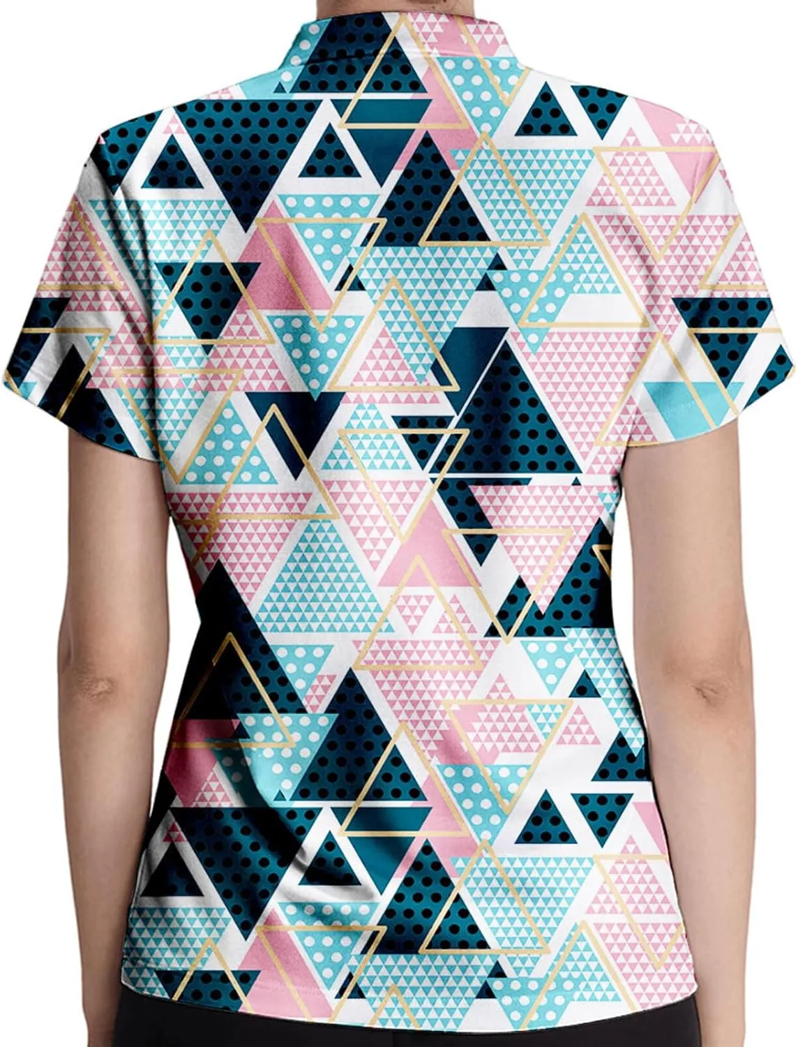 Marble Blue Womens Golf Polo Shirt