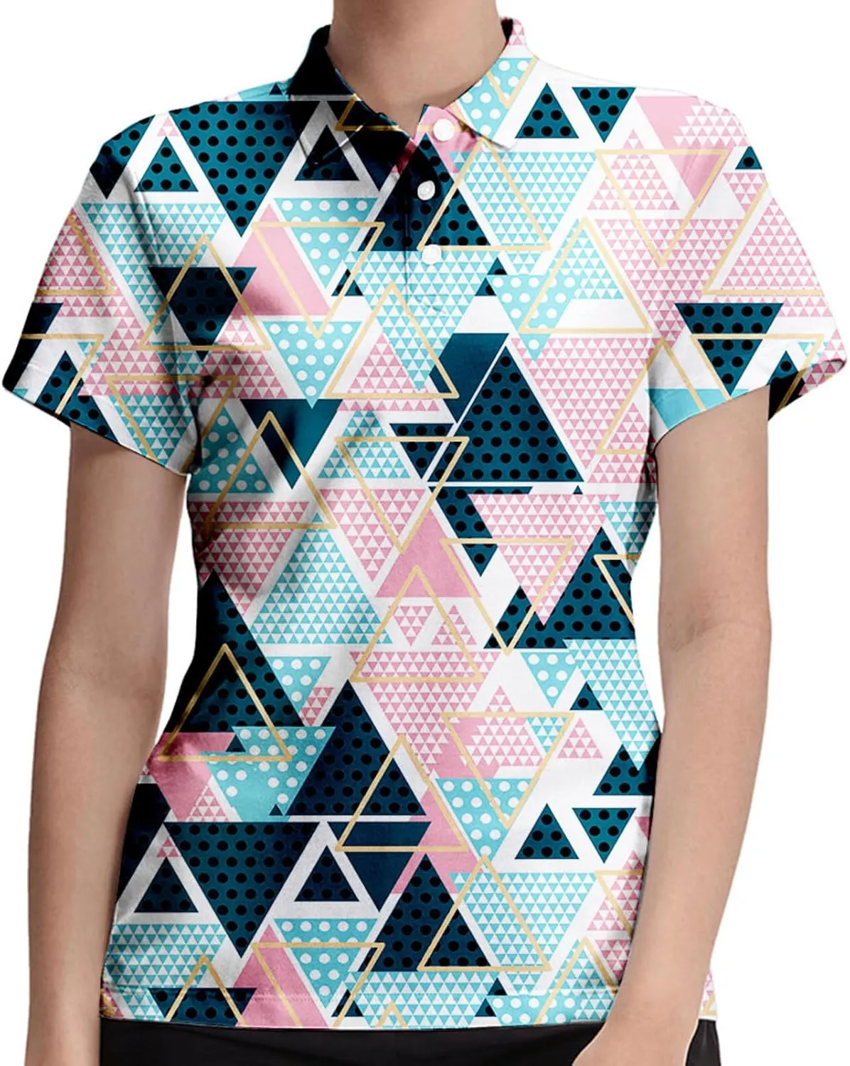 Marble Blue Womens Golf Polo Shirt