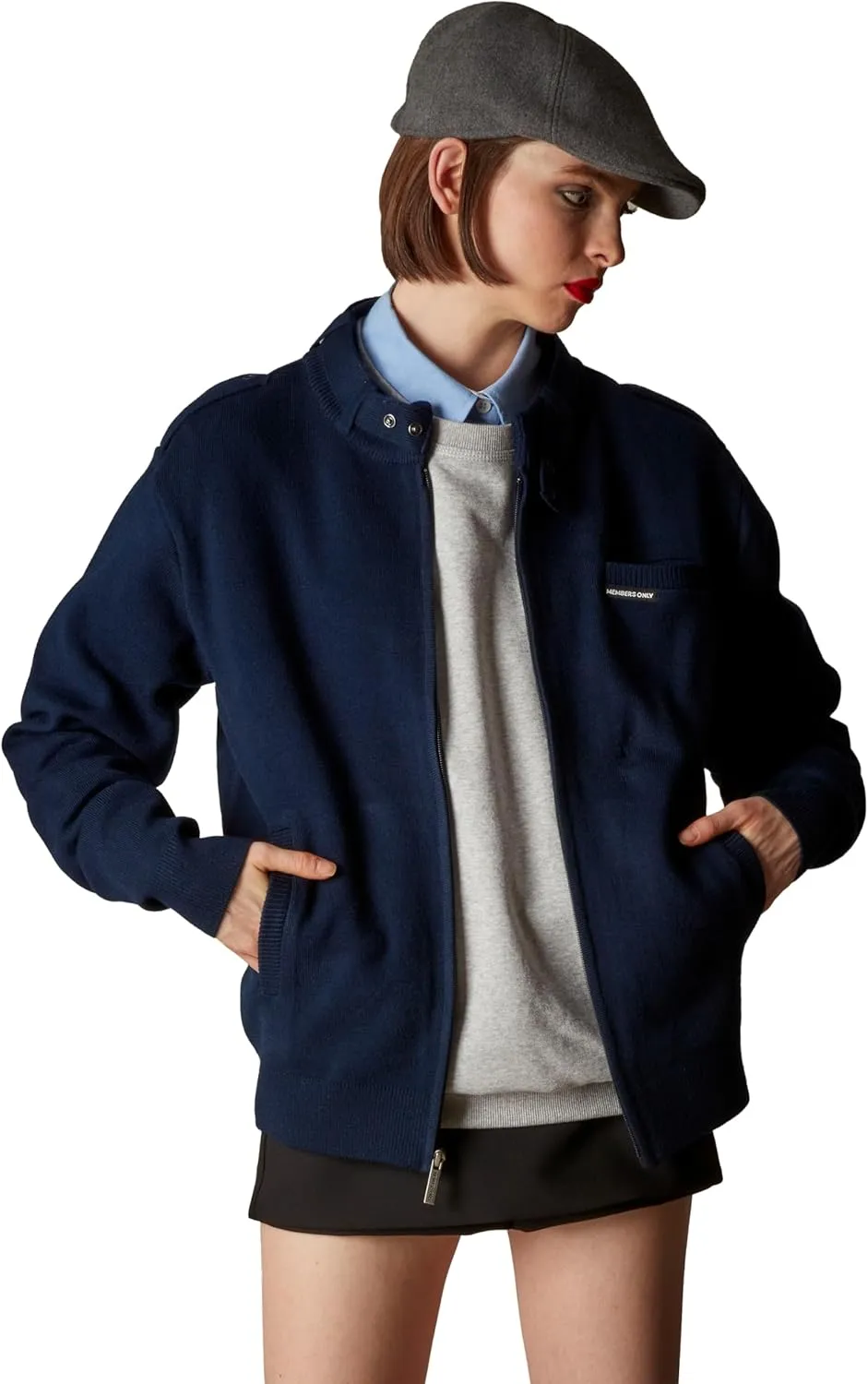 Members Only Women's Oversized Iconic Racer Sweater, Full Zip Mens Sweaters Cardigan