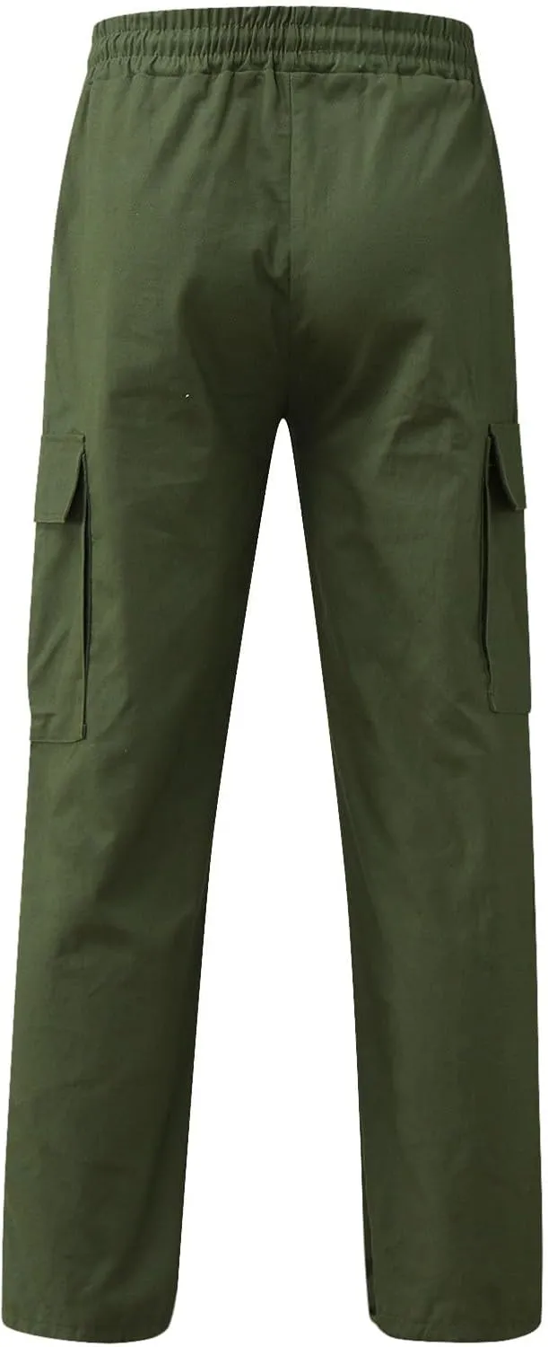 Men Pants Casual Fashion Jogger Active Wear Sweatpants Straight Leg Cargo Combat Pant