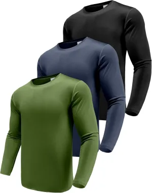 Men's 1, 3 or 5 Pack Performance Long Sleeve T-Shirts, UPF 50  Sun Protection Shirts, Athletic Gym Workout Shirts for Running