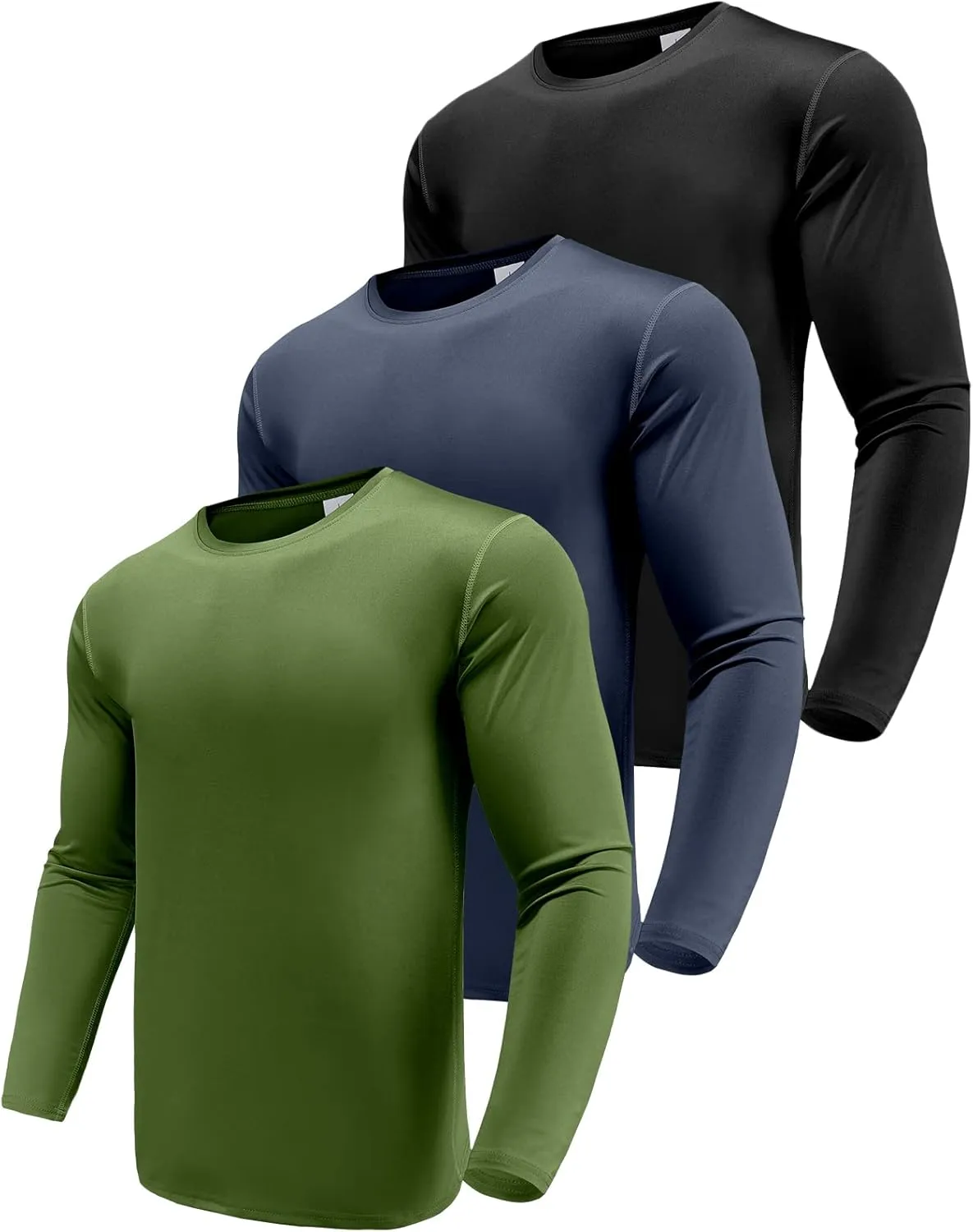 Men's 1, 3 or 5 Pack Performance Long Sleeve T-Shirts, UPF 50  Sun Protection Shirts, Athletic Gym Workout Shirts for Running