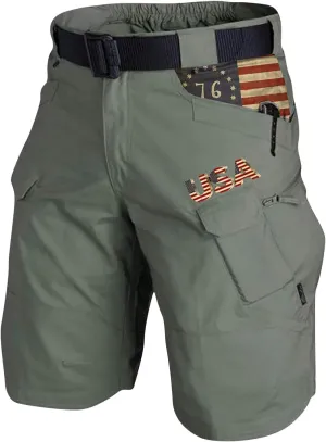 Men's 4th of July Cargo Shorts Patriotic Tactical Shorts Zipper Pockets Hiking Shorts Stretchy Waist Pants