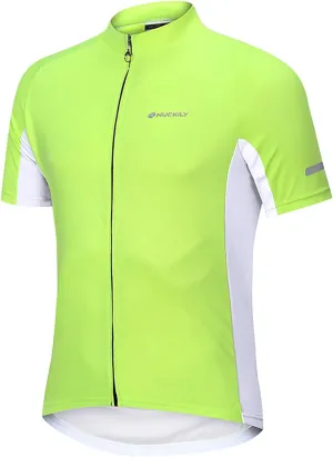 Men's Basic Cycling Jerseys Short Sleeves Mountain Bike Bicycle Shirt Quick Dry Biking Shirt for Men with Back Pockets