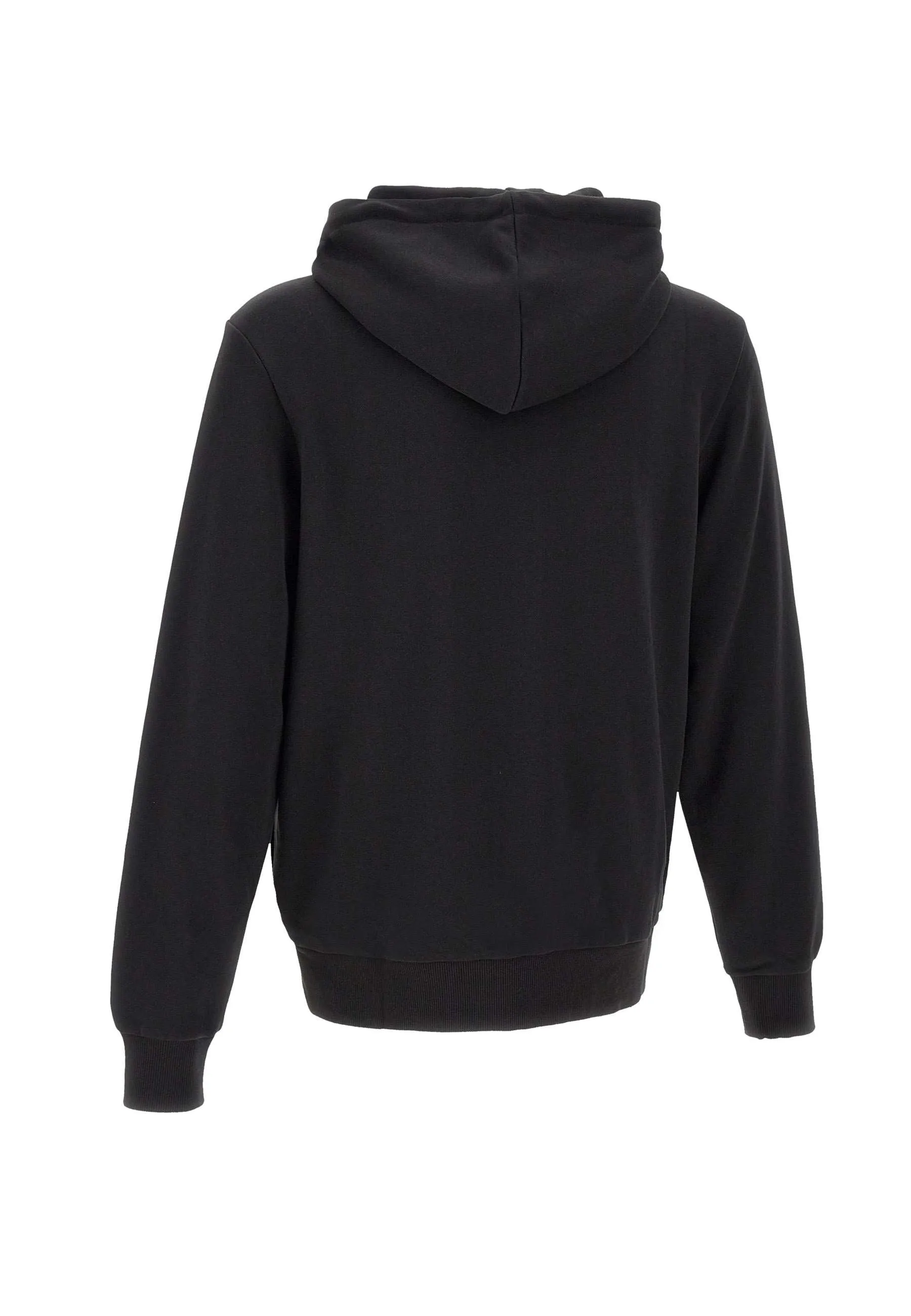 Men's Black Cotton Zip Hoodie