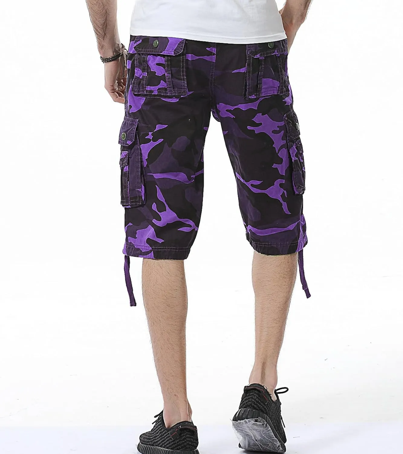 Men's Camo Cargo Shorts Relaxed Fit Multi-Pocket Outdoor Camouflage Cargo Shorts Cotton