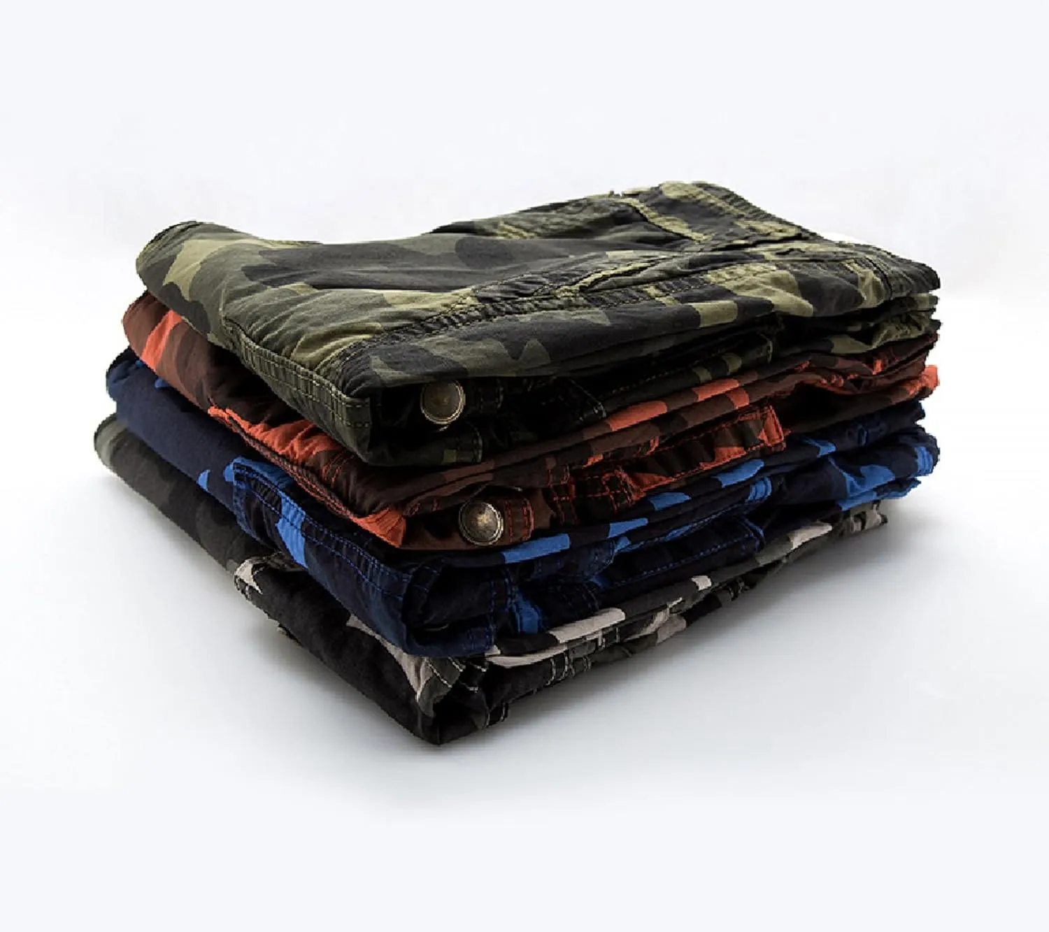 Men's Camo Cargo Shorts Relaxed Fit Multi-Pocket Outdoor Camouflage Cargo Shorts Cotton