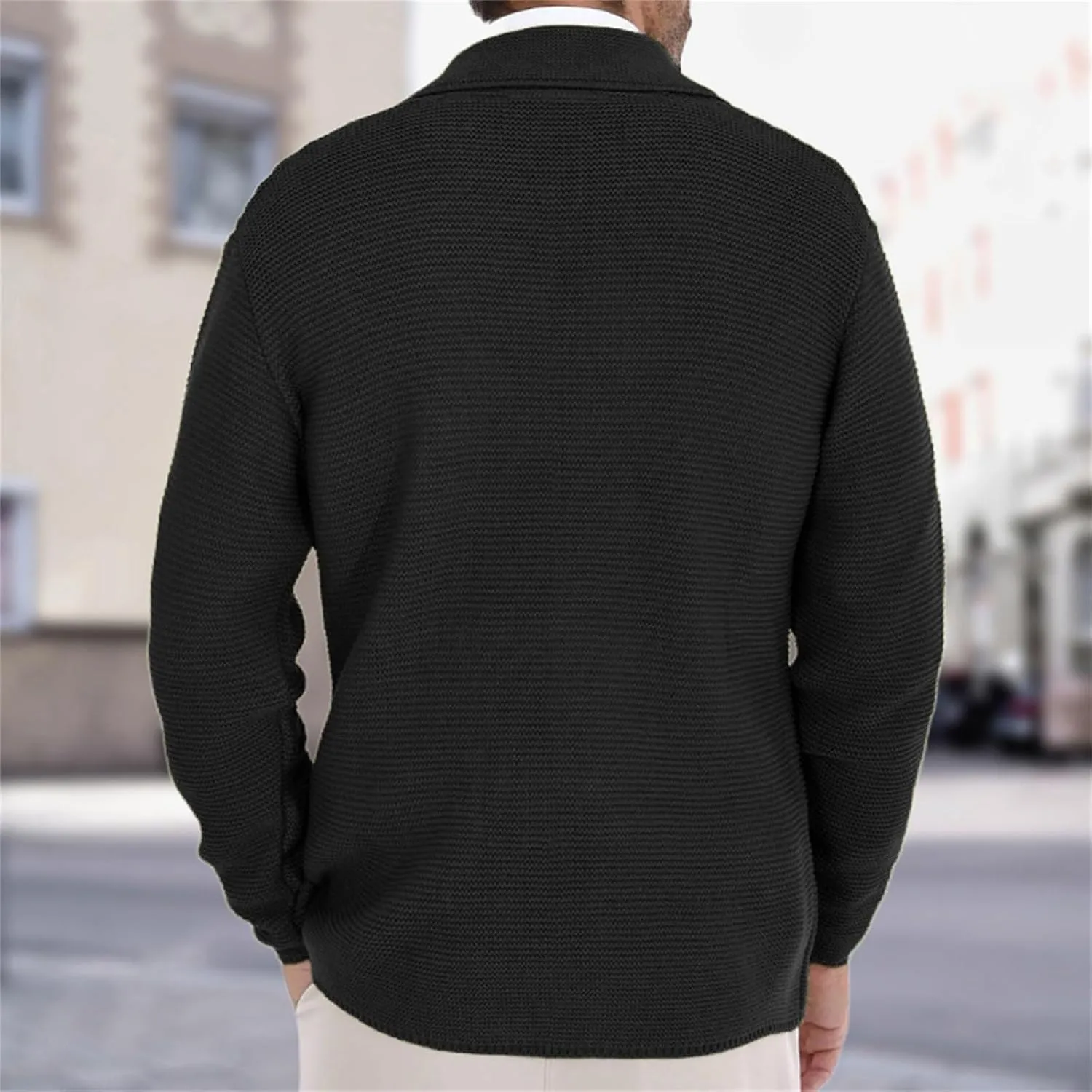 Men's Cardigan Sweater Oversized Chunky Cardigan Double Breasted Knit Jacket Winter Knitted Sweaters Casual Knitwear