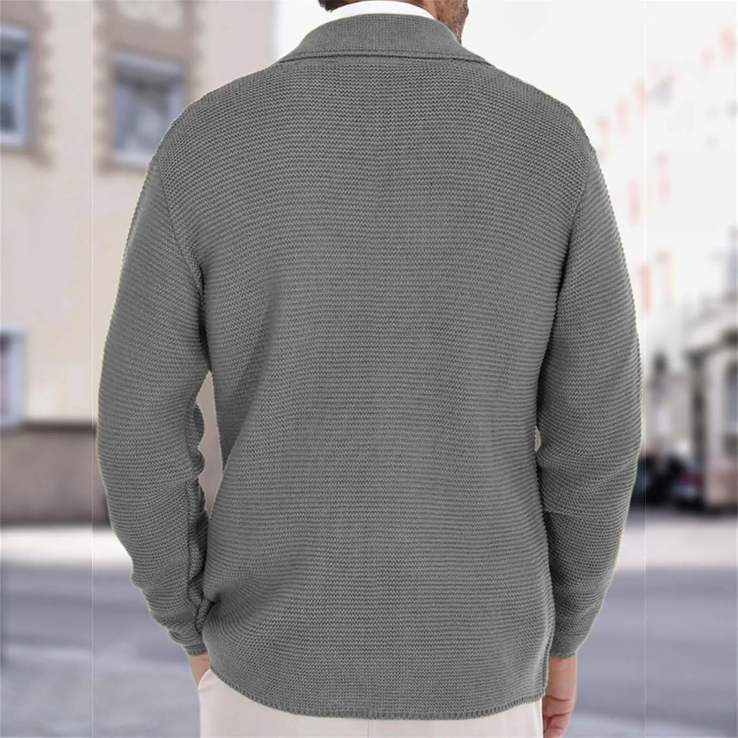 Men's Cardigan Sweater Oversized Chunky Cardigan Double Breasted Knit Jacket Winter Knitted Sweaters Casual Knitwear