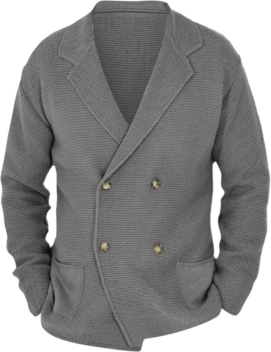 Men's Cardigan Sweater Oversized Chunky Cardigan Double Breasted Knit Jacket Winter Knitted Sweaters Casual Knitwear