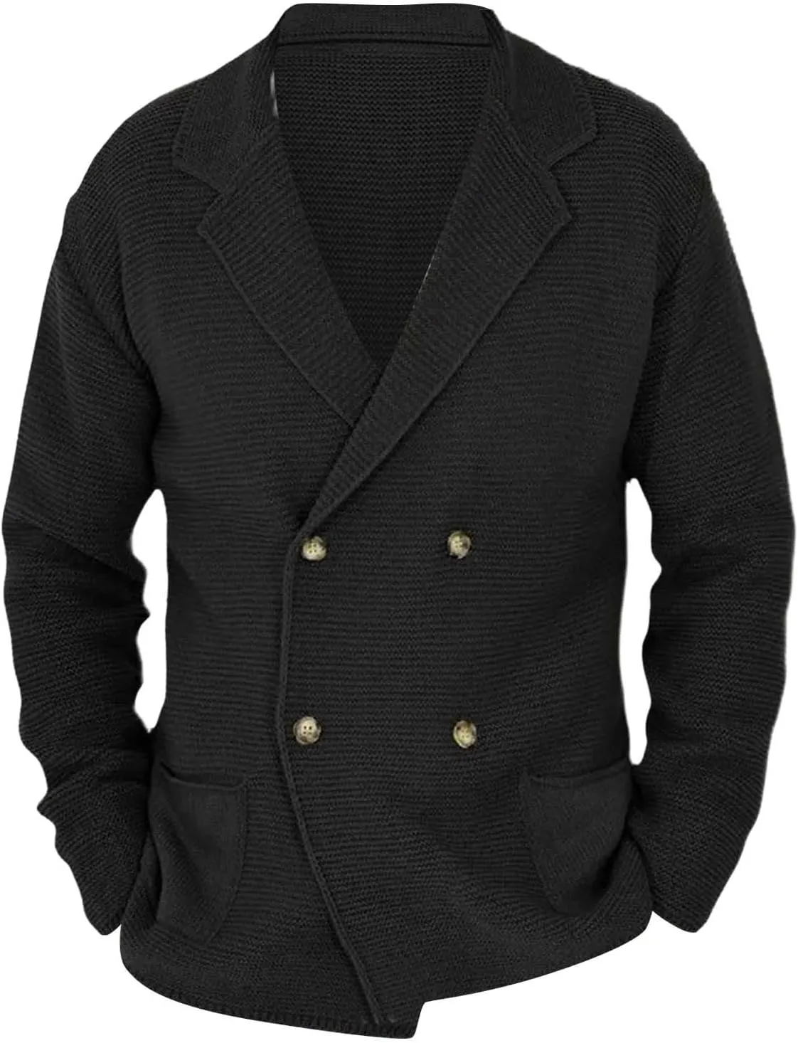 Men's Cardigan Sweater Oversized Chunky Cardigan Double Breasted Knit Jacket Winter Knitted Sweaters Casual Knitwear