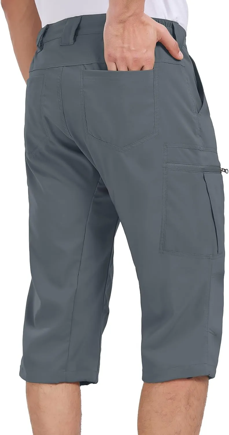 Mens Cargo Shorts Hiking Stretch Quick Dry Capri Golf Tactical Long Shorts for Men