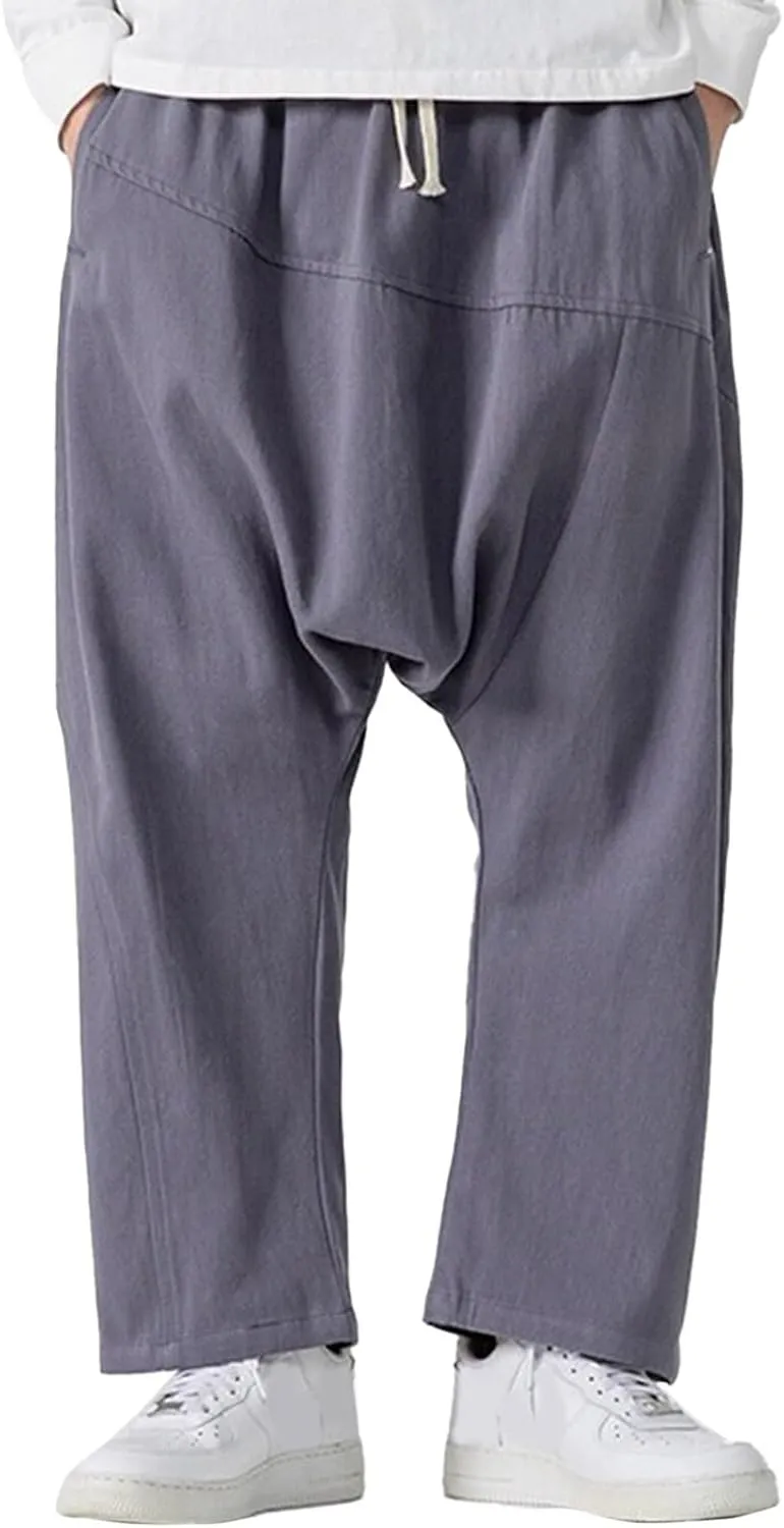 Mens Harem Pants Men Shorts Everyday Wear Hippie Trousers Anime Linen Casual Beach Yoga Boho Oversized Lounge