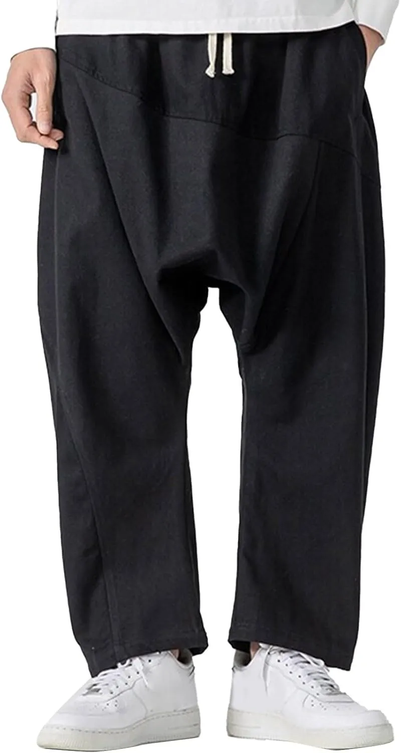 Mens Harem Pants Men Shorts Everyday Wear Hippie Trousers Anime Linen Casual Beach Yoga Boho Oversized Lounge