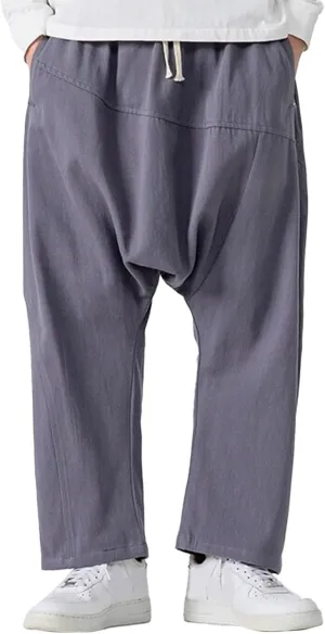 Mens Harem Pants Men Shorts Everyday Wear Hippie Trousers Anime Linen Casual Beach Yoga Boho Oversized Lounge