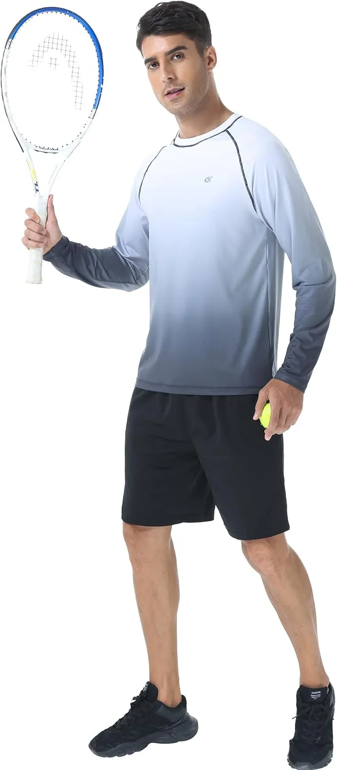 Men's Long Sleeve Swim Shirts Rashguard UPF 50  UV Sun Protection Shirt Athletic Workout Running Hiking T-Shirt Swimwear