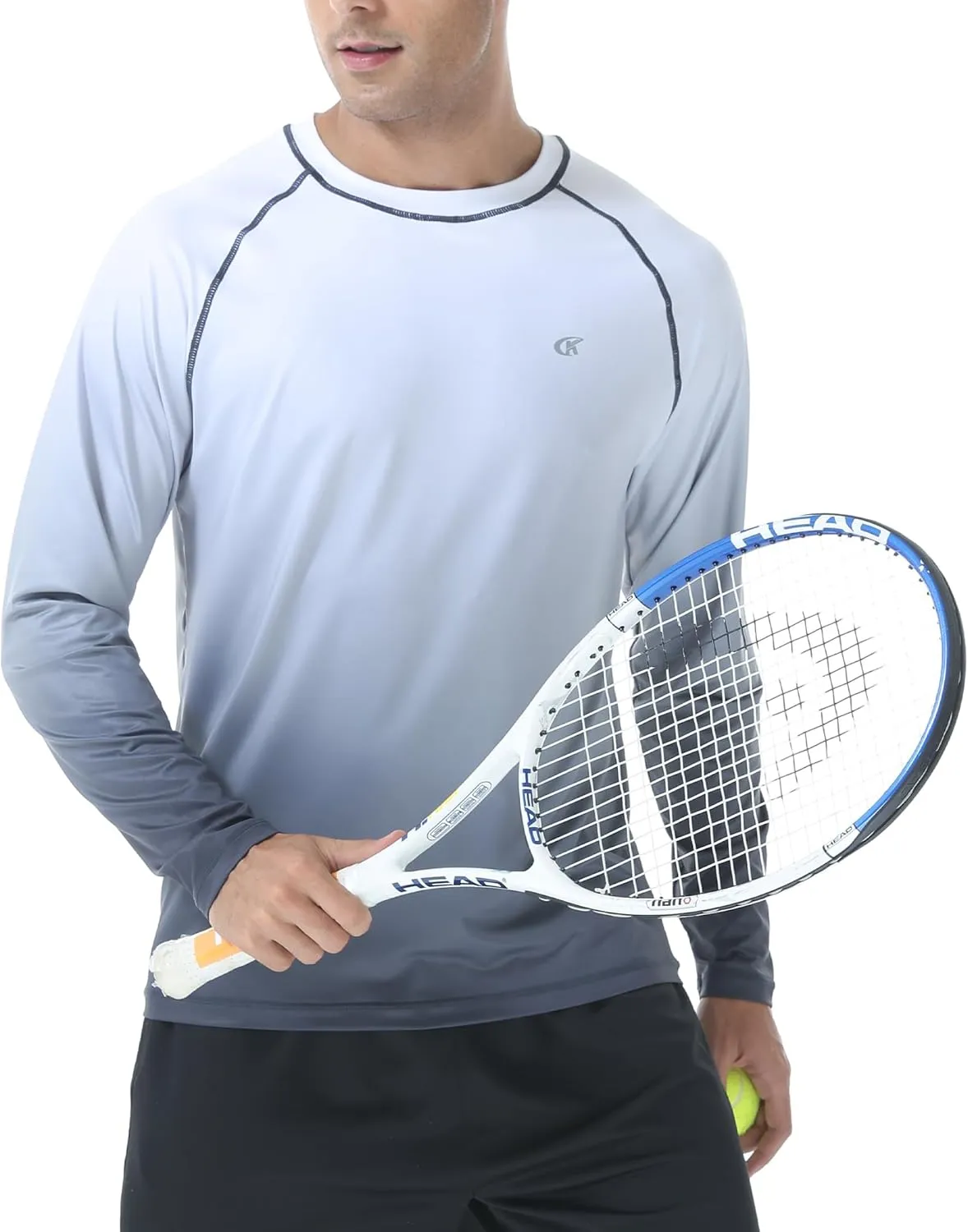 Men's Long Sleeve Swim Shirts Rashguard UPF 50  UV Sun Protection Shirt Athletic Workout Running Hiking T-Shirt Swimwear