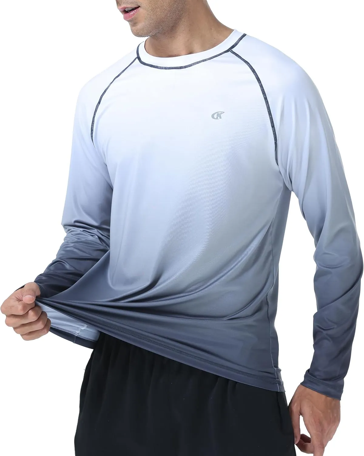 Men's Long Sleeve Swim Shirts Rashguard UPF 50  UV Sun Protection Shirt Athletic Workout Running Hiking T-Shirt Swimwear