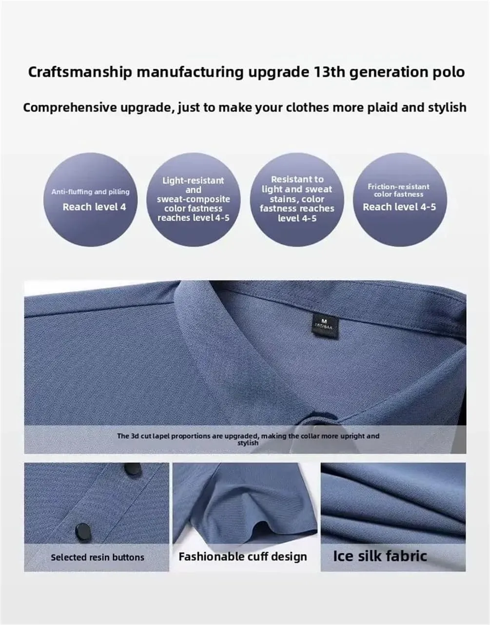 Men's Quick Dry Polo Shirt Business Sport Fitness Golf Turn Collar Short Sleeve Ice Silk Regular Fit T-Shirt