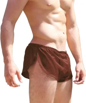 Men's Split Side Short Shorts Sexy Breathable Large Split Sides Mesh Athletic Shorts