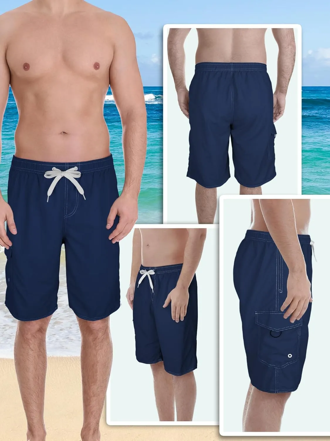 Mens Swim Trunks Swim Shorts Swimwear Swimsuit Beach Shorts Bathing Suits Quick Dry Waterproof