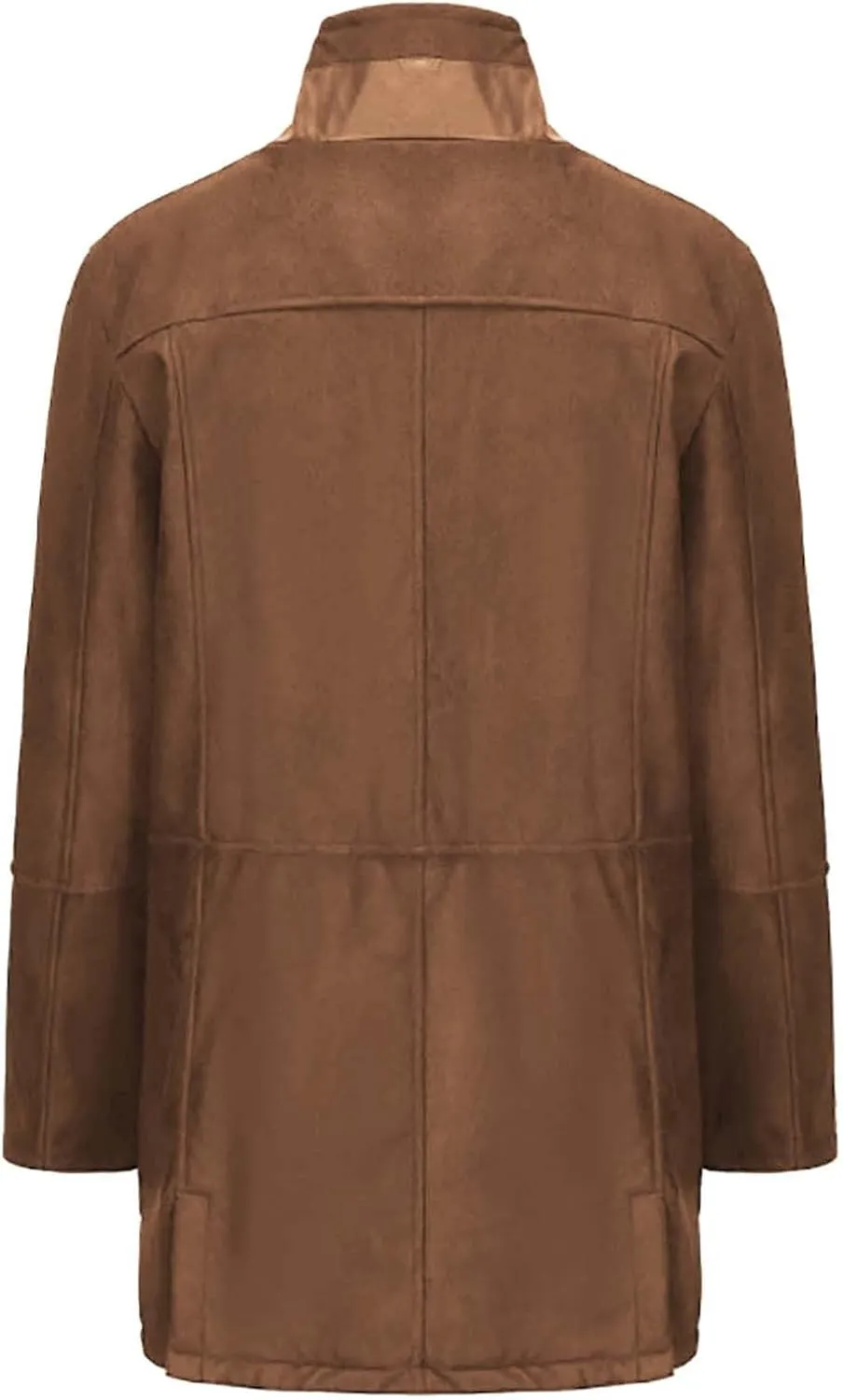 Mens Western Cowboy Jacket Long Trench Coats Zip Up Stand Collar Jacket Winter Vintage Cowboy Peacoat Retro Tops
