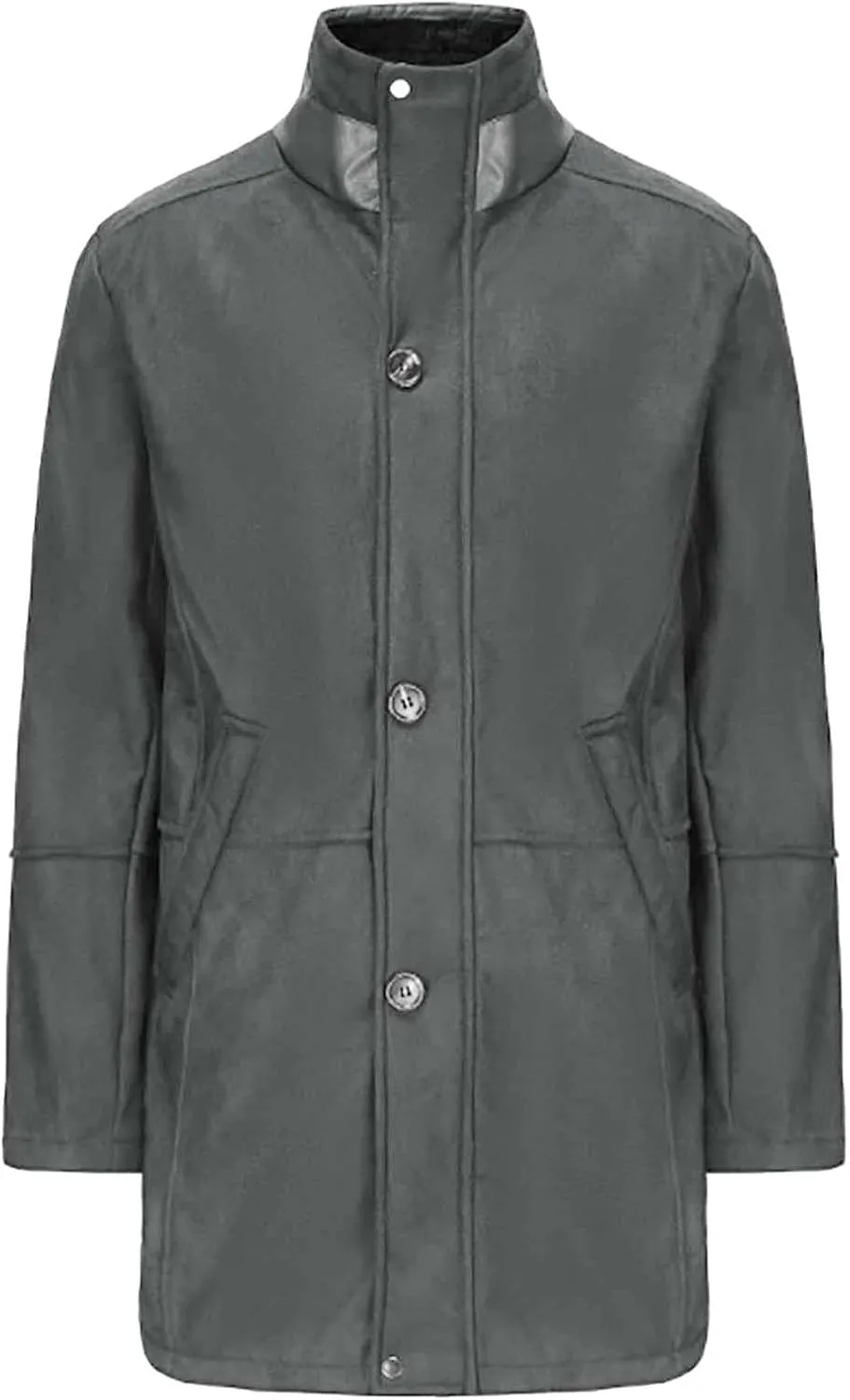 Mens Western Cowboy Jacket Long Trench Coats Zip Up Stand Collar Jacket Winter Vintage Cowboy Peacoat Retro Tops