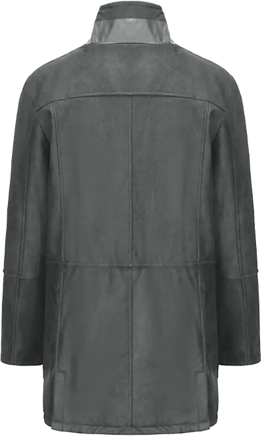 Mens Western Cowboy Jacket Long Trench Coats Zip Up Stand Collar Jacket Winter Vintage Cowboy Peacoat Retro Tops