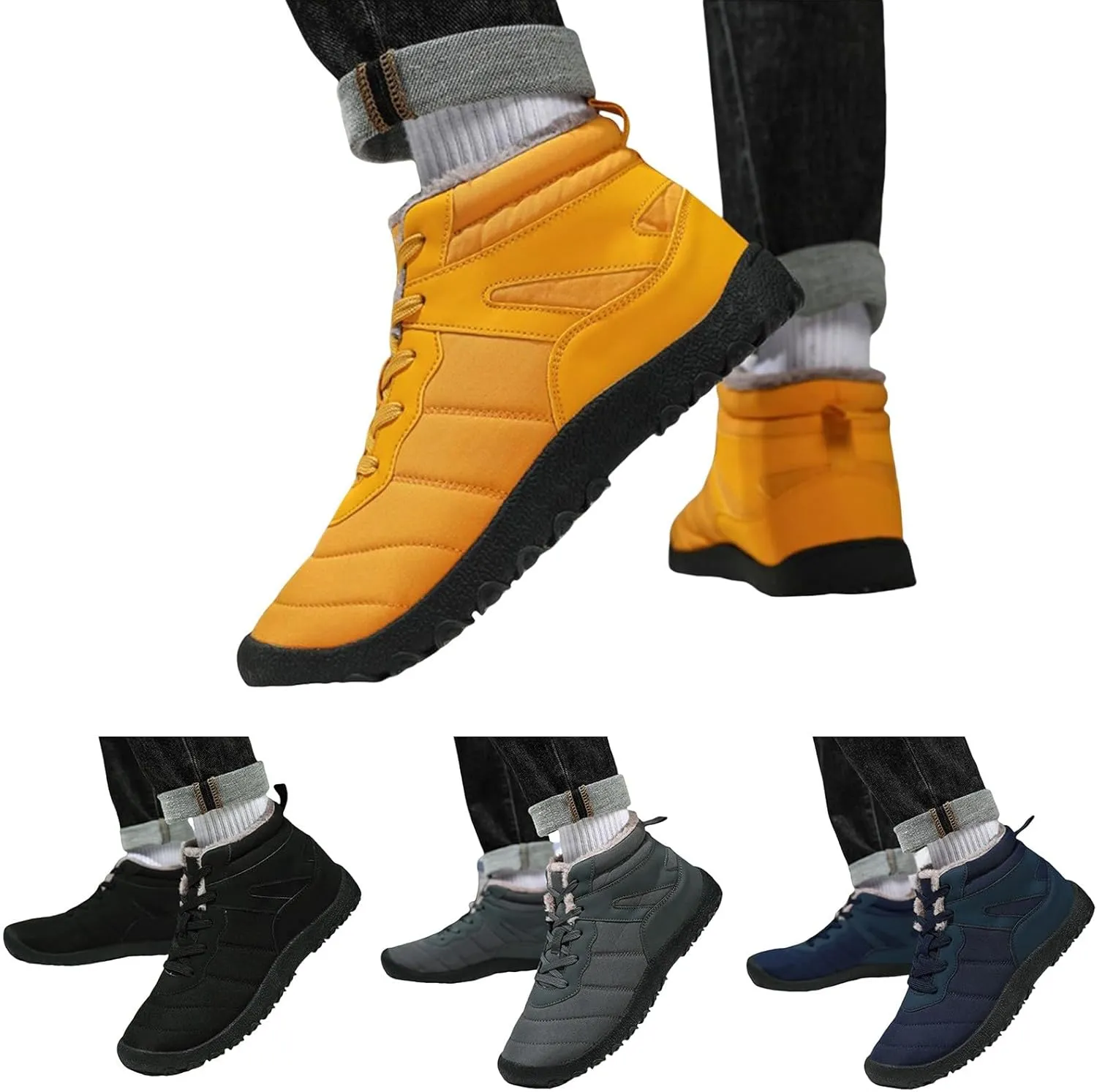 Mens Work Boots Wide Width Hiking Sneakers Shoes with Hook Loop Women's Working Shoes Slip On Waterproof Outdoor Shoes Lightweight Hike Grounded Footwear