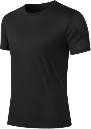 Mesh Workout Athletic Shirt for Men Crewneck Gym Shirts Quick Dry Athletic Short Sleeve T-Shirt Moisture Wicking Tops