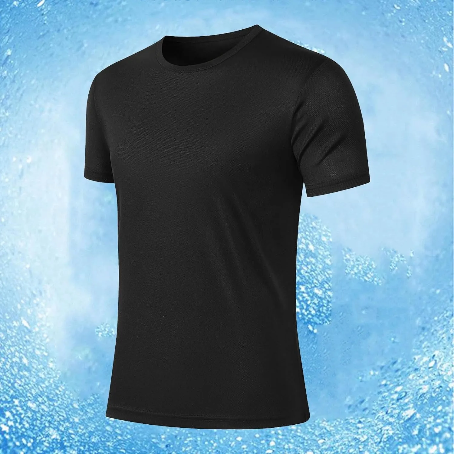 Mesh Workout Athletic Shirt for Men Crewneck Gym Shirts Quick Dry Athletic Short Sleeve T-Shirt Moisture Wicking Tops
