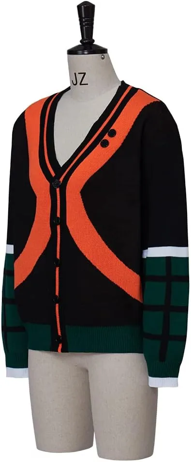 Midoriya Izuku Cardigan Knitted Sweater for My Hero Katsuki Cosplay Costume Jacket Sweater