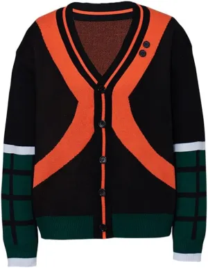 Midoriya Izuku Cardigan Knitted Sweater for My Hero Katsuki Cosplay Costume Jacket Sweater
