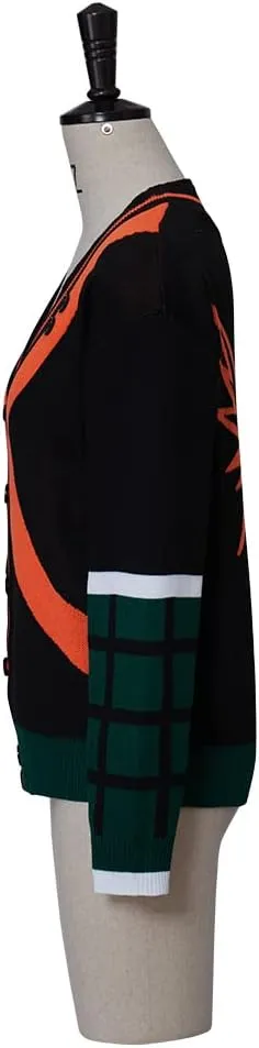 Midoriya Izuku Cardigan Knitted Sweater for My Hero Katsuki Cosplay Costume Jacket Sweater