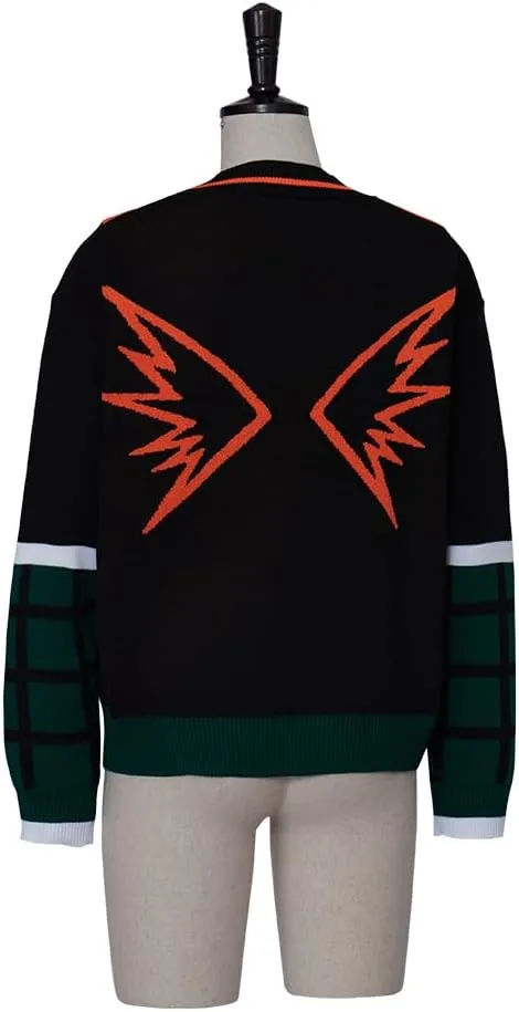 Midoriya Izuku Cardigan Knitted Sweater for My Hero Katsuki Cosplay Costume Jacket Sweater