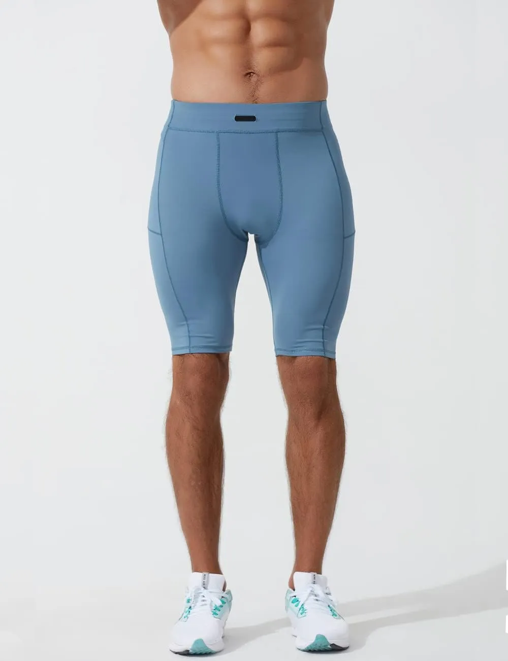 MIZOK Men's Elastic Compression Shorts Sports Performance Active Workout Tight Shorts with Pocket