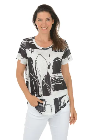 Monochromatic Slub Knit Short Sleeve Top