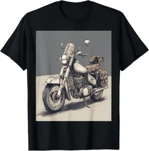 Motorbike With Saddlebags Drawing T-Shirt