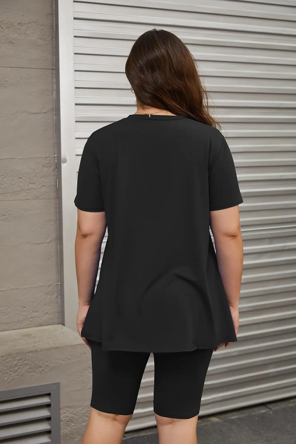 Mrskoala Women Plus Size 2 Piece Outfits Casual Shorts Sets Summer Tshirts Shorts Sweatsuits