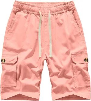 Msmsse Womens Cargo Hiking Shorts Summer Casual Drawstring Knee Length Shorts for Women