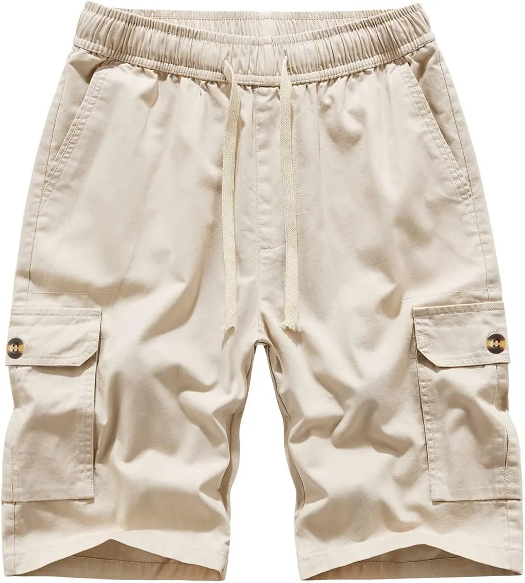 Msmsse Womens Cargo Hiking Shorts Summer Casual Drawstring Knee Length Shorts for Women
