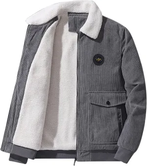 Muscularfit Mens Big and Tall Winter Coats Fashion Warm Sherpa Lined Outerwear Thick Thermal Heavyweight Padded Coats Jacket