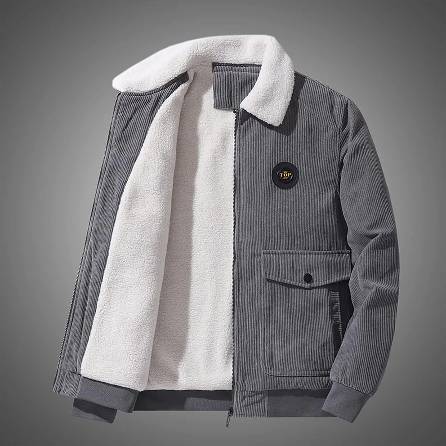 Muscularfit Mens Big and Tall Winter Coats Fashion Warm Sherpa Lined Outerwear Thick Thermal Heavyweight Padded Coats Jacket